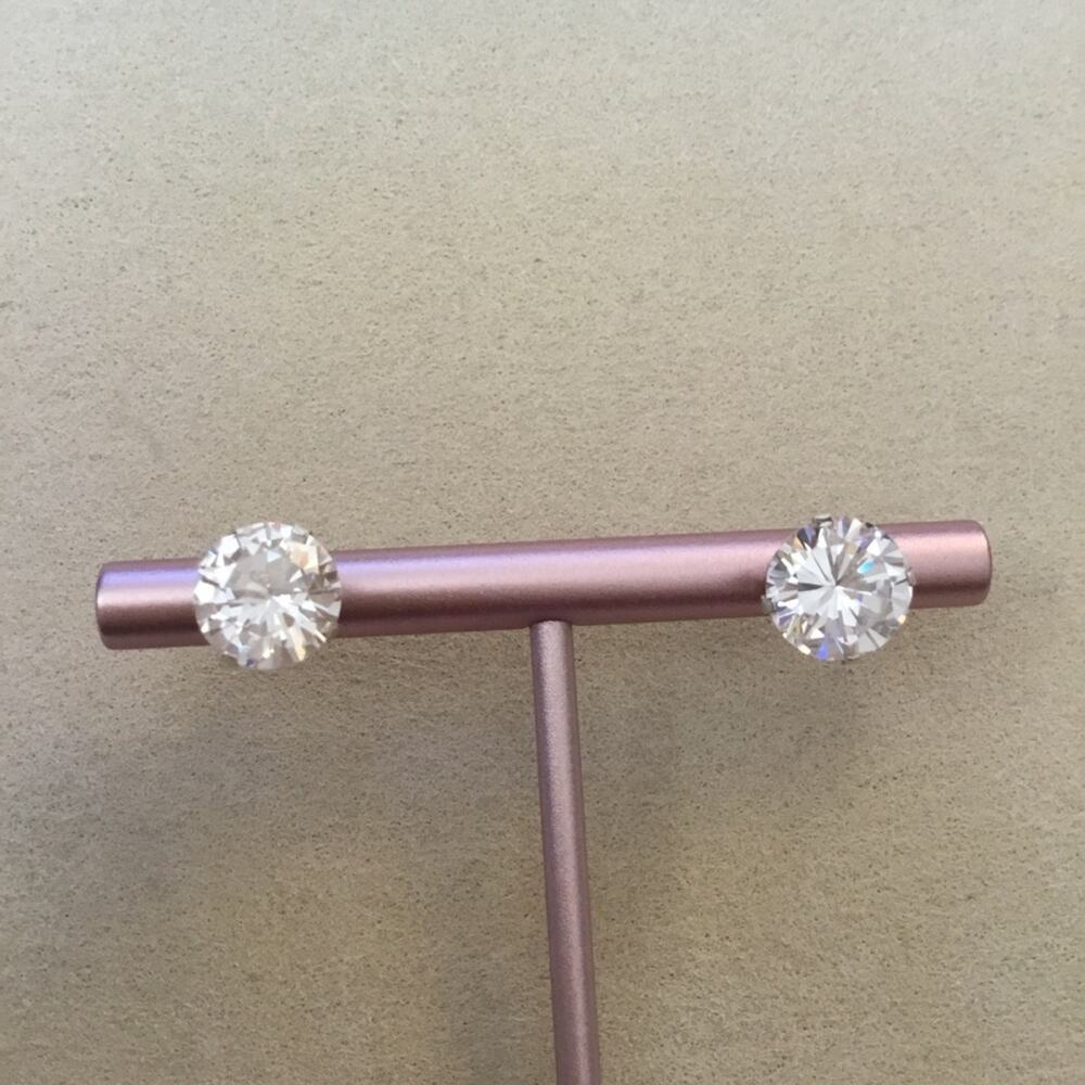 Sterling Silver Crystals Stud Earrings